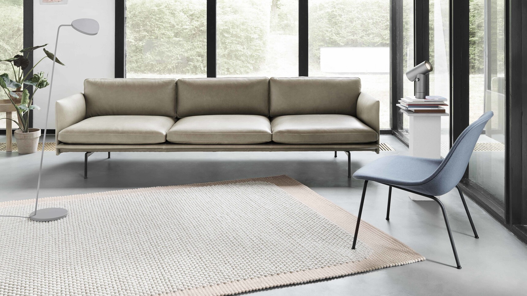 Muuto Fiber Lounge Chair Four Leg Tube Base Family Image