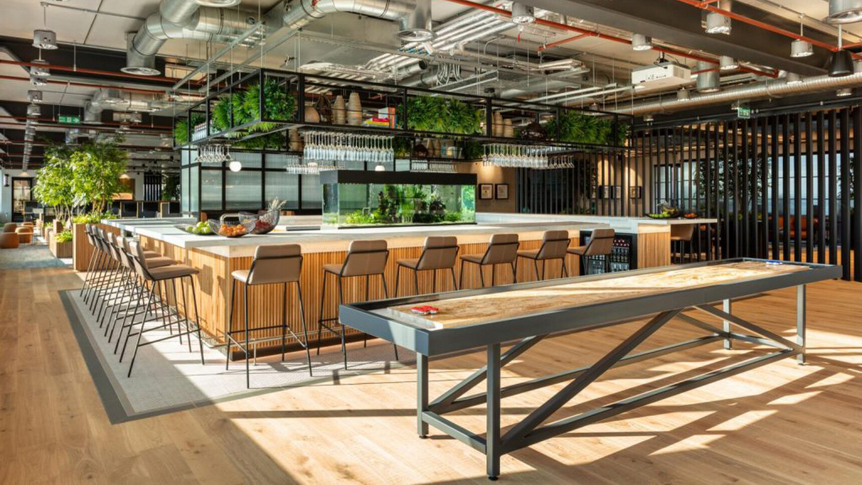 Workstories Sling High Upholstered Stool In Bar Setting