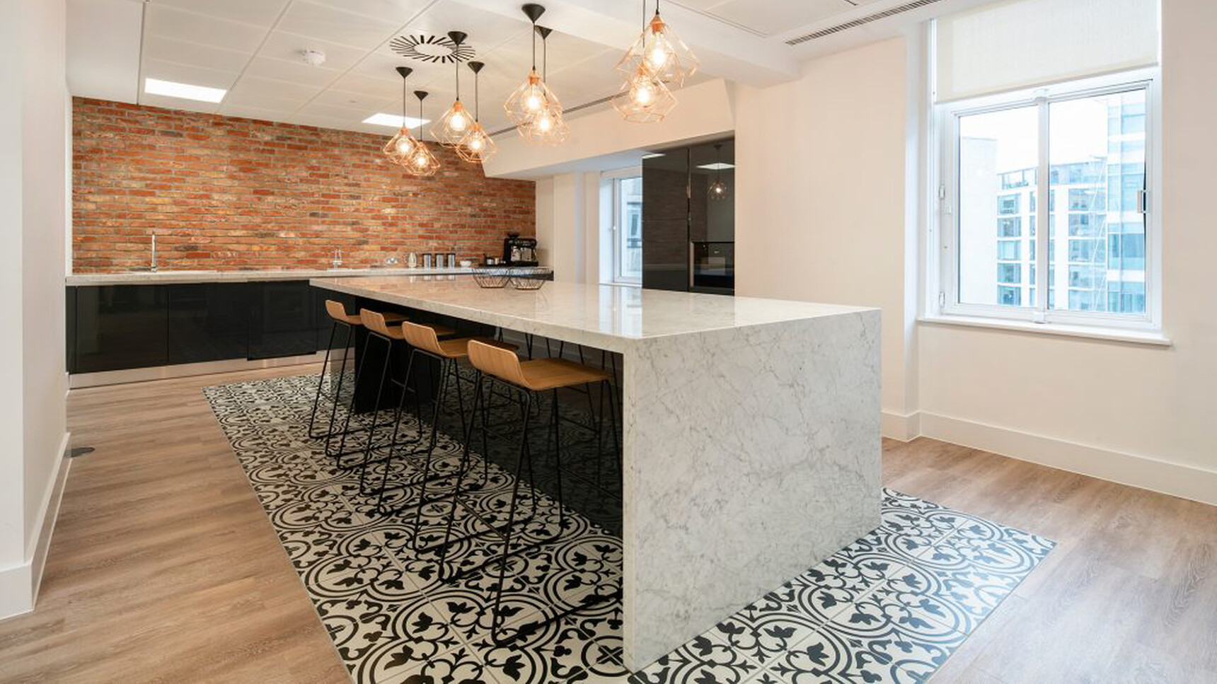 Workstories Lolli High Stool Black Frame In Kitchen Setting