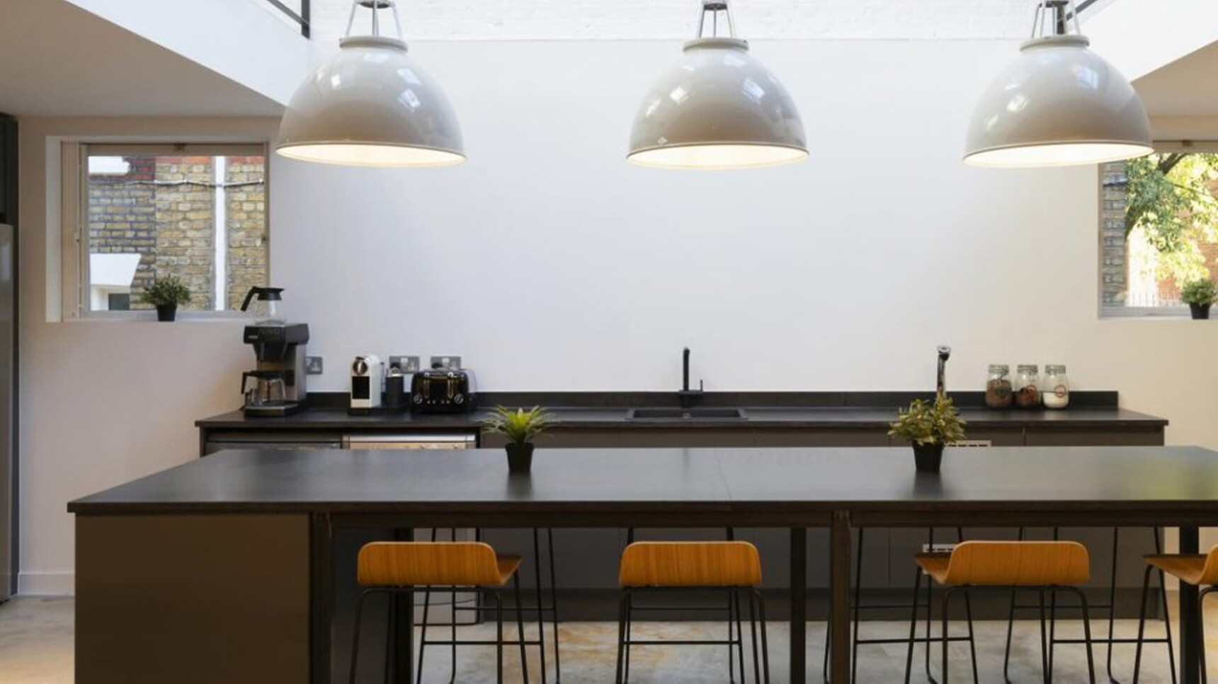 Workstories Lolli High Stool Black Frame In Kitchen Setting Detail Image