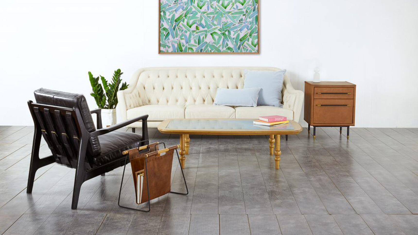 Workstories At Ease Armchair Black Leather Upholstery Black Ashwood Frame In Lounge Setting