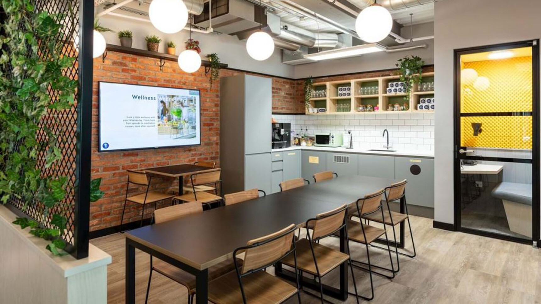 Workstories Transit Cafe Chairs At Table In Kitchen Area