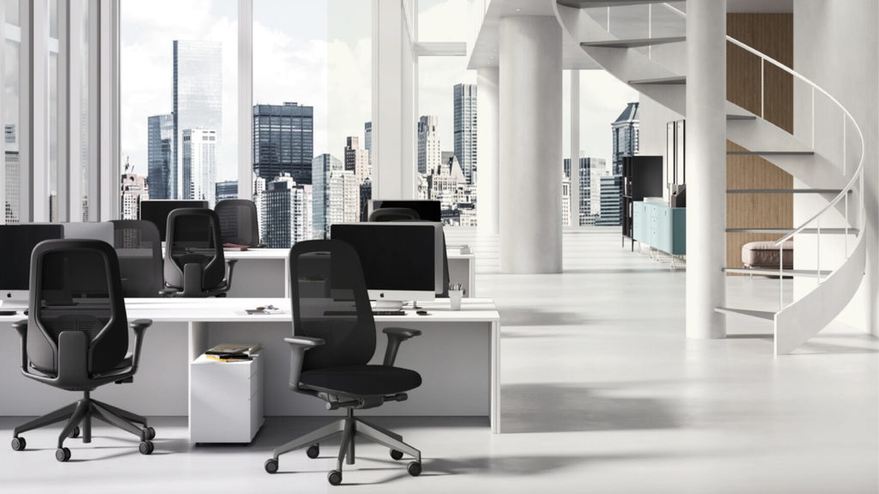 Workstories B22 Office Chair Black Finish In Office Setting