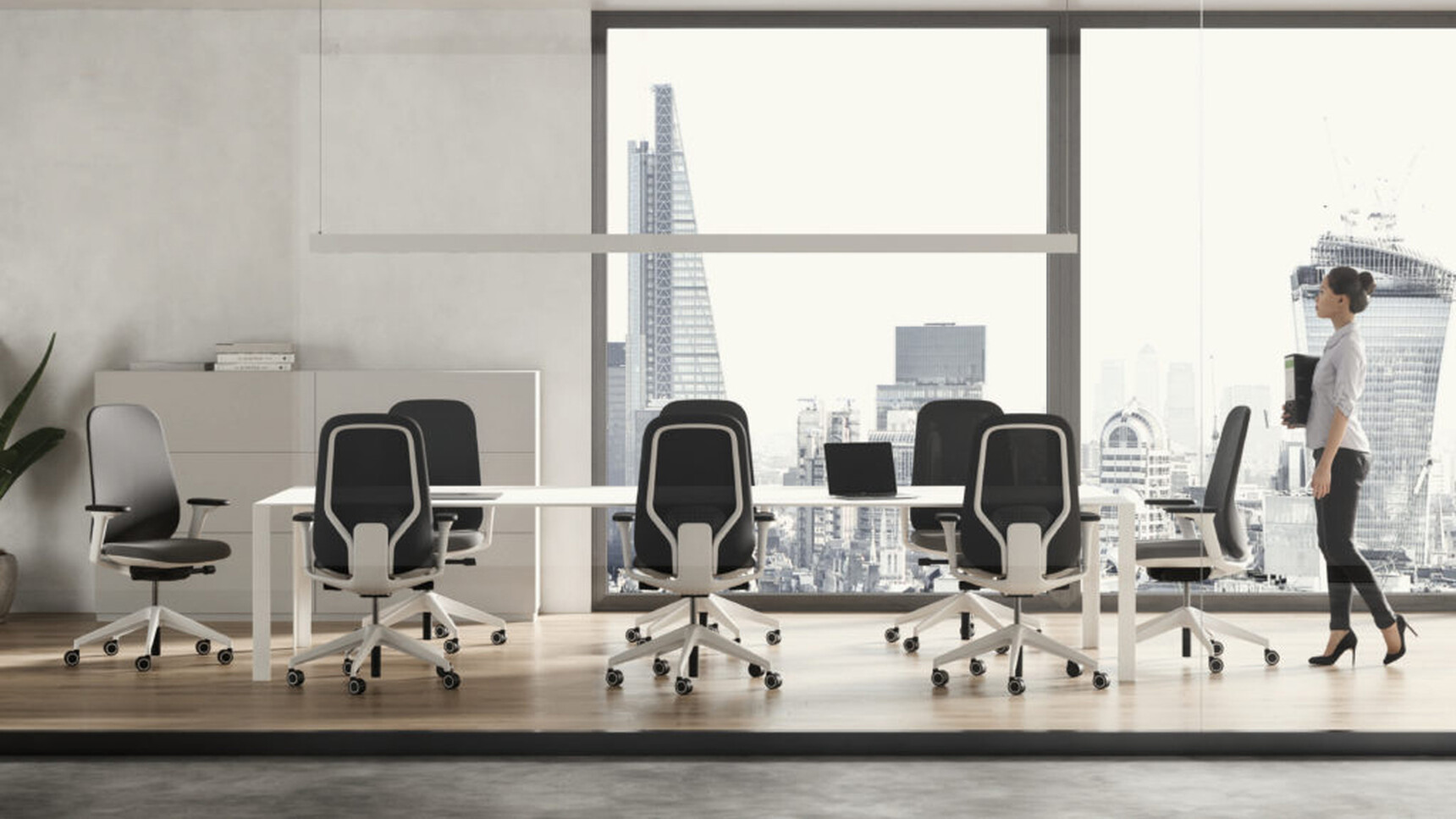 Workstories B22 Office Chair White Frame Family Image