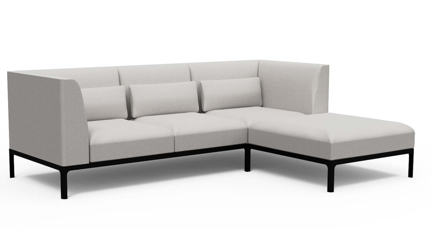 Workstories Profile Sofa Corner Sofa Right End Cushion Light Grey Fabric Family Image