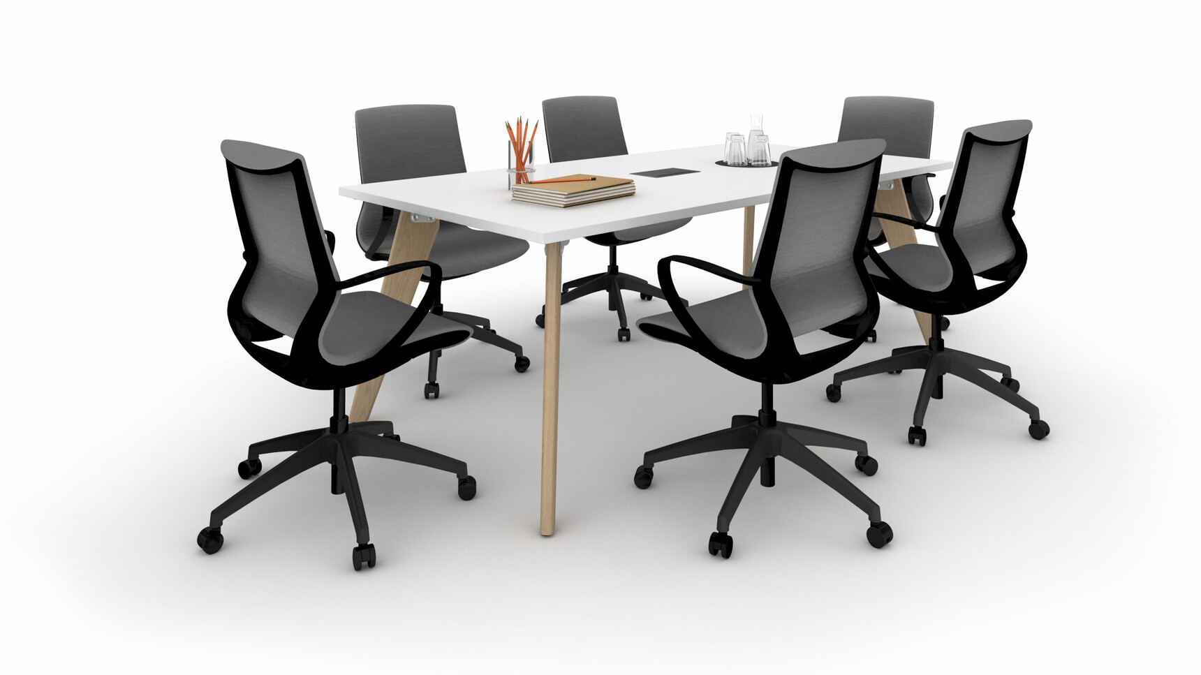 Workstories Hub Meeting White Top With L19 Chairs Family Image