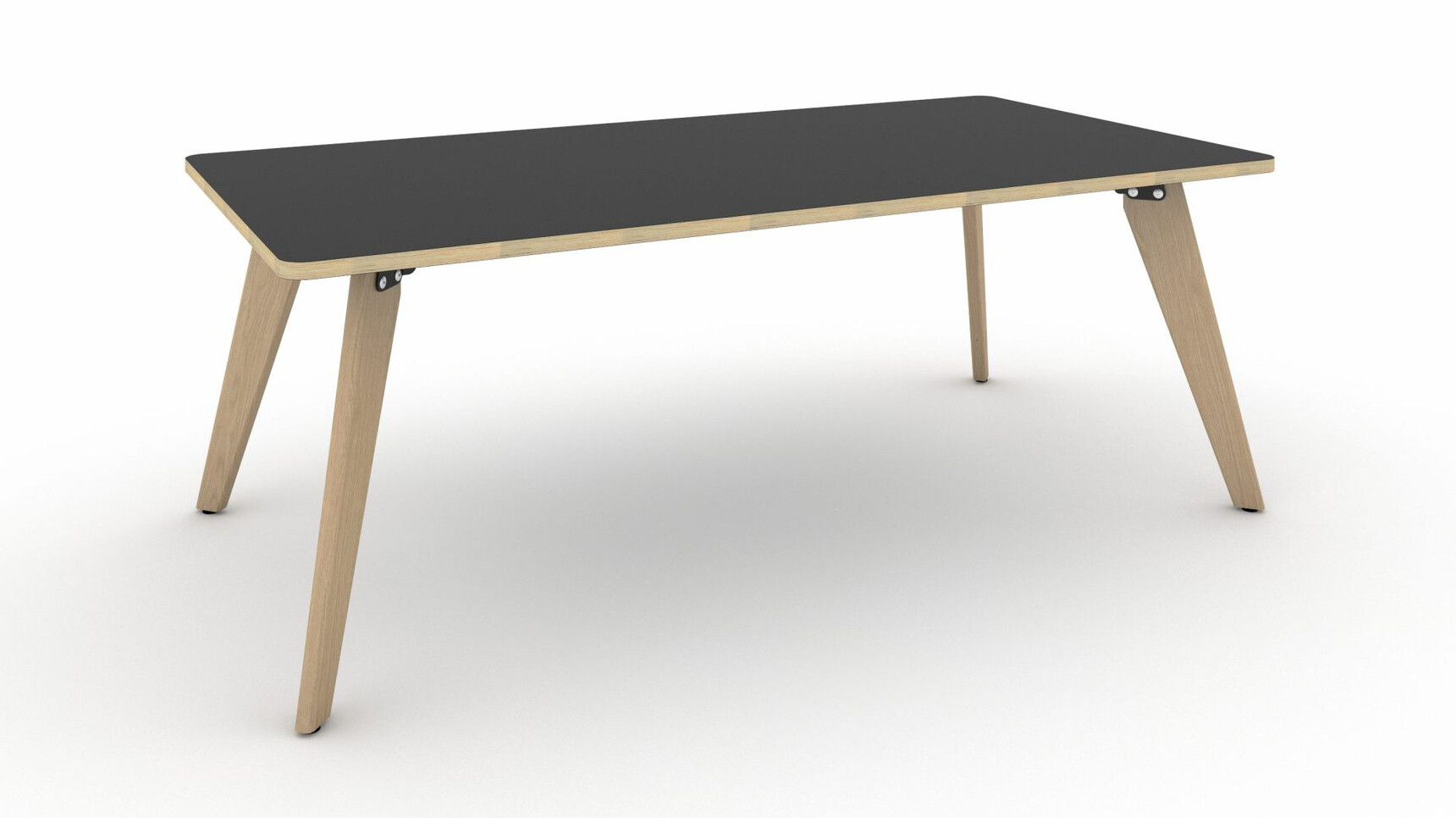 Workstories Hub Meeting Black With Ply Top Rounded Front Angle Family Image