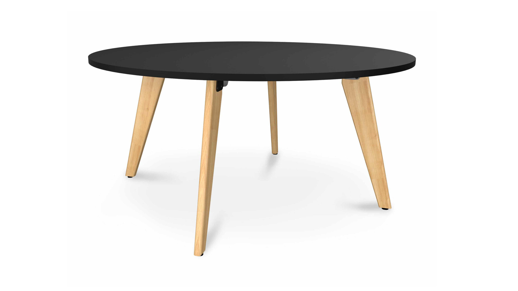 Workstories Hub Meeting Round Black Top Front Angle Family Image