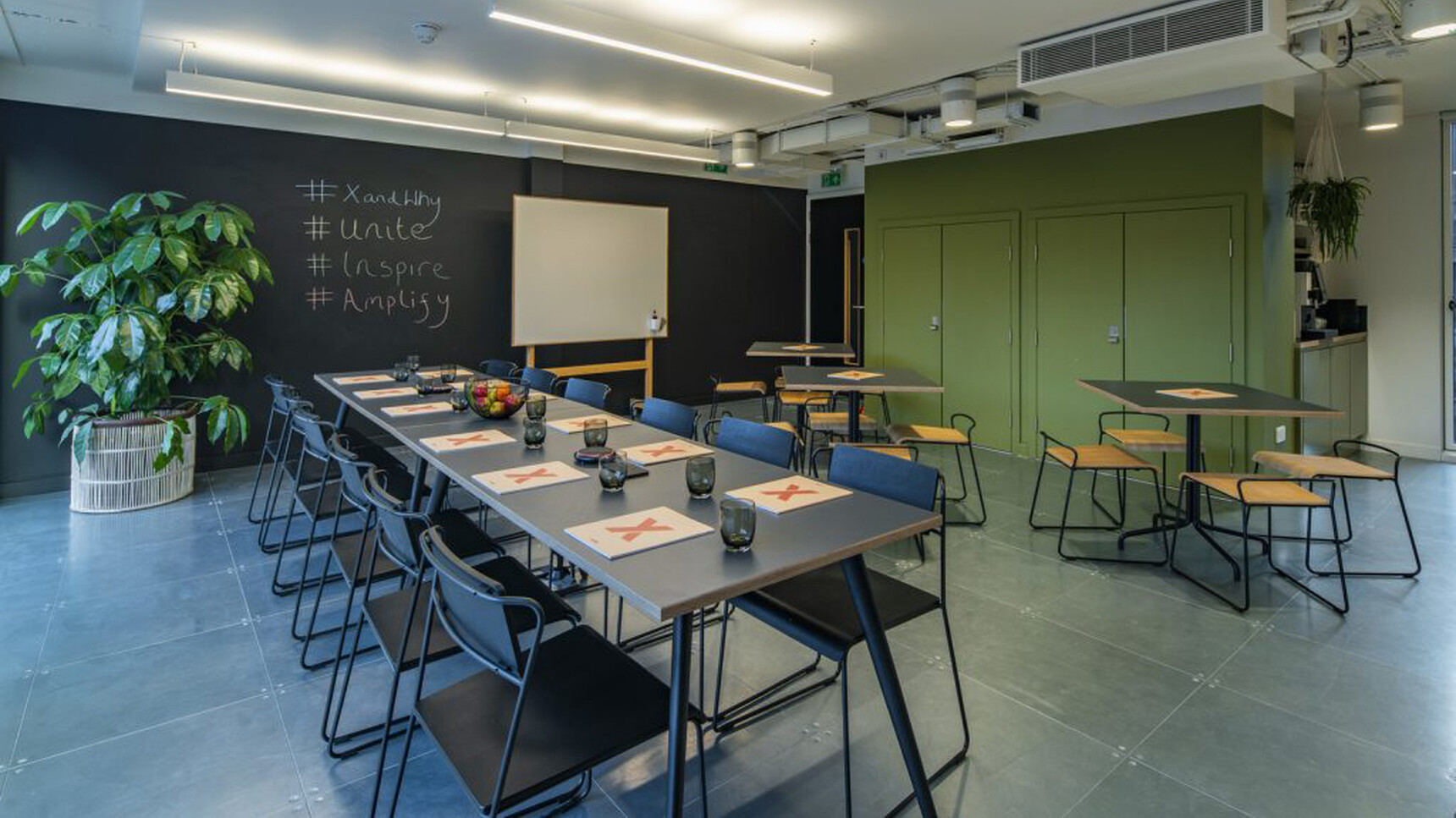 Workstories Air Meeting Table Multi Top Black Finish In Office Setting