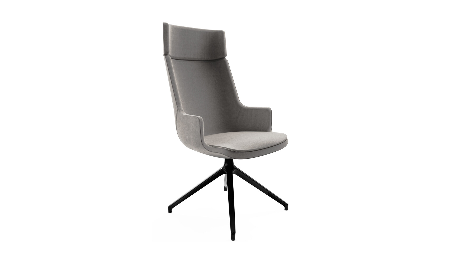 Workstories Contour Chair High 4 Star Pyramidal Black Base Front Angle