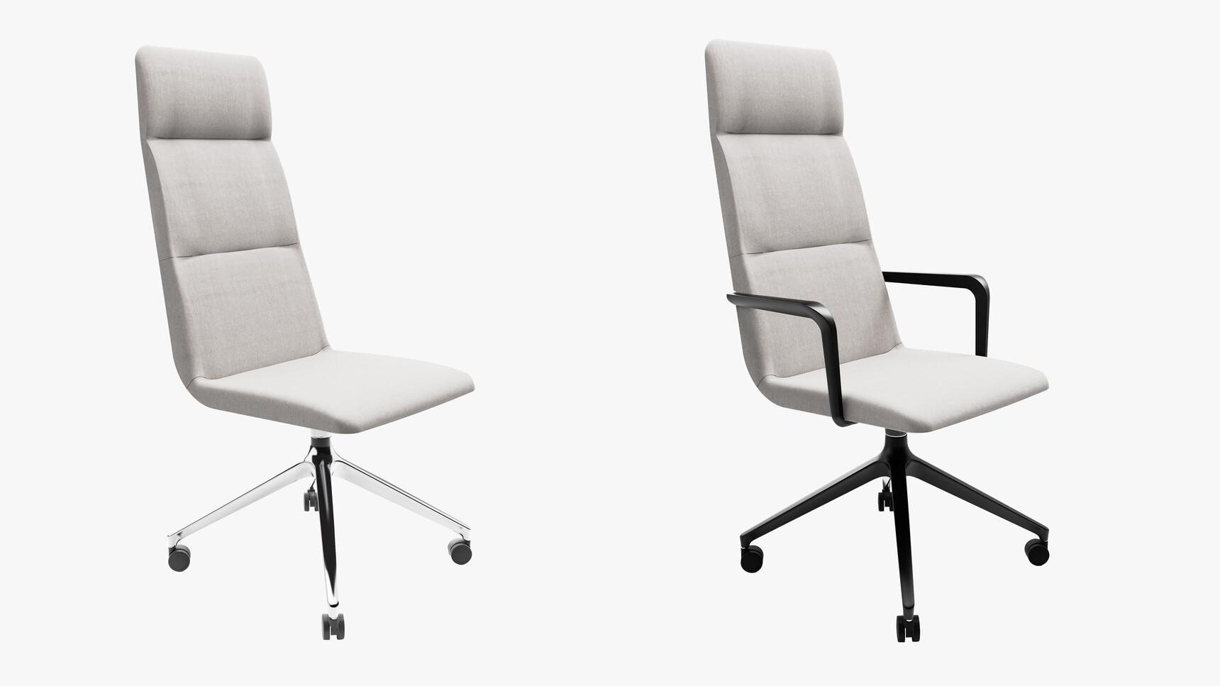 Workstories Accord High Meeting Chair 4-Star Pyramidal Base With Castors Polished Black Finish Family Image