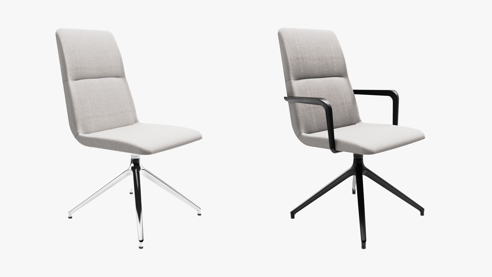 Workstories Accord Mid Meeting Chairs 4-Star Pyramidal Base Polished Black Base Family Image