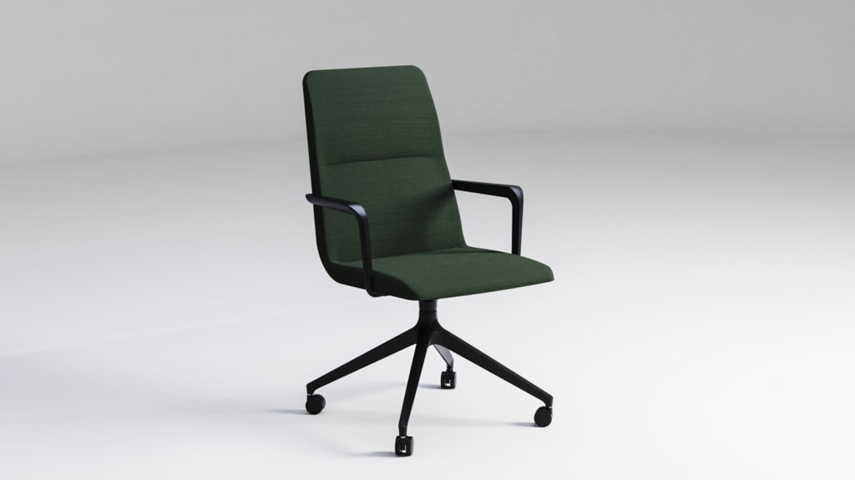 Workstories Accord Mid Meeting Chair 4-Star Pyramidal Base With Castors Green Fabric Family Image