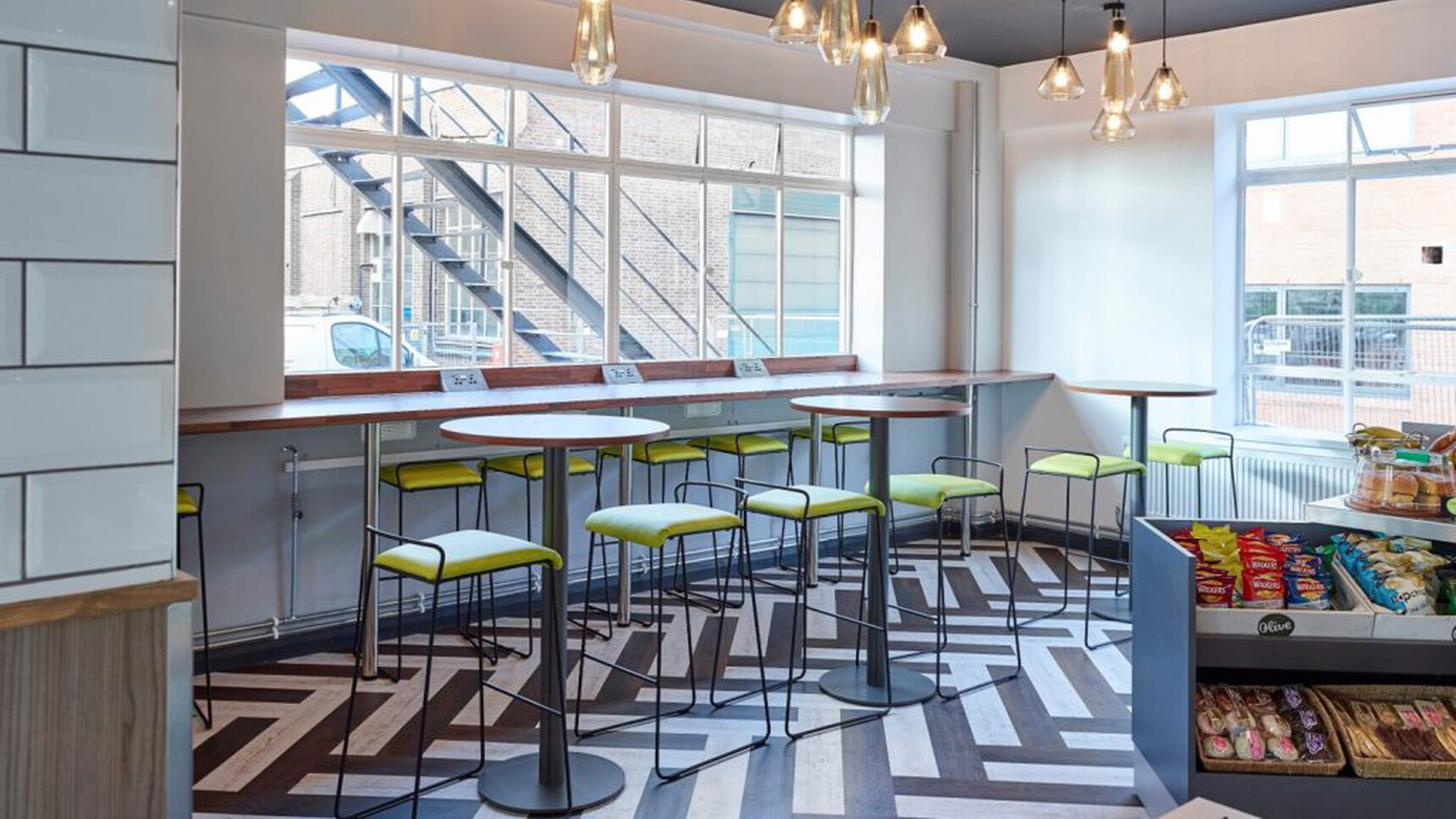 Workstories Transit Upholstered High Stools Green Seats In Office Setting