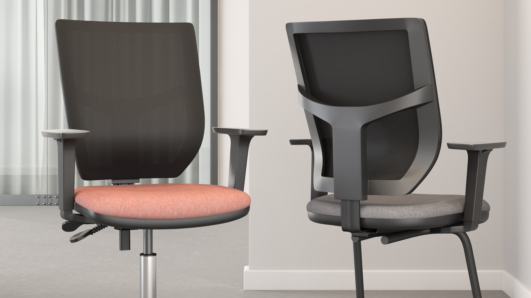 Elite Office Furniture Team Plus Mesh Back Office Chair With Team Plus Mesh Back Office Chair With Cantilever Base Detail Image