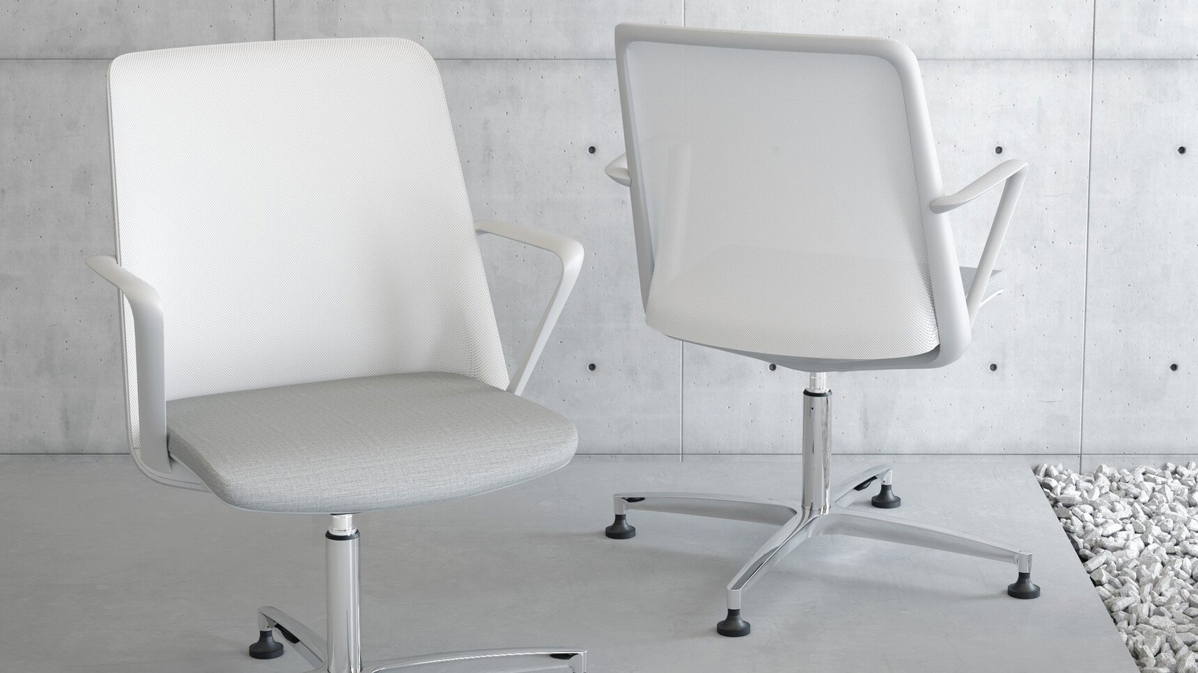 Elite Office Furniture Breeze Mesh Back Office Chair With Four Star Base Grey Frame Detail Image