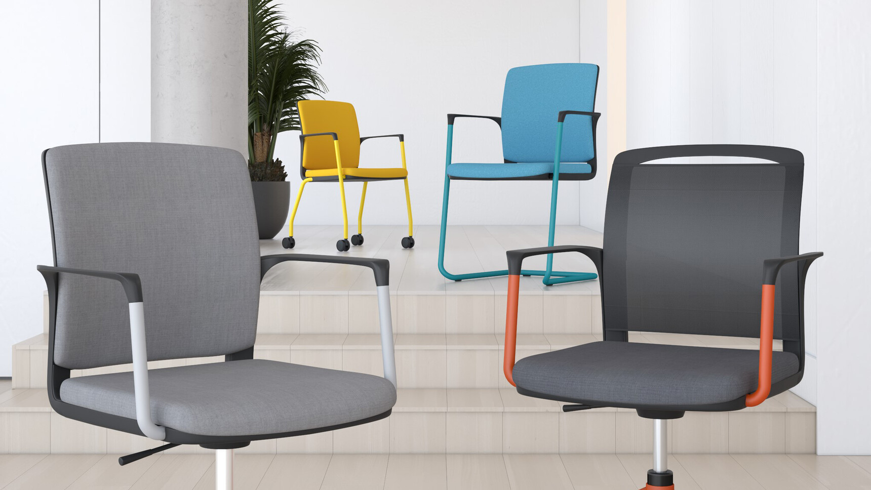 Elite Office Furniture Infinity Meeting Chairs With Four Bases Family Image