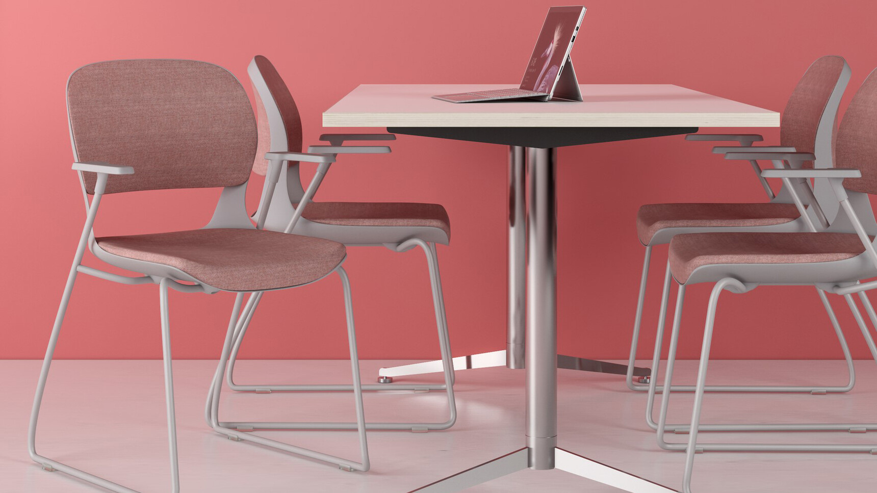 Elite Office Furniture Ace Meeting Chairs With Sled Base White Legs Family Image