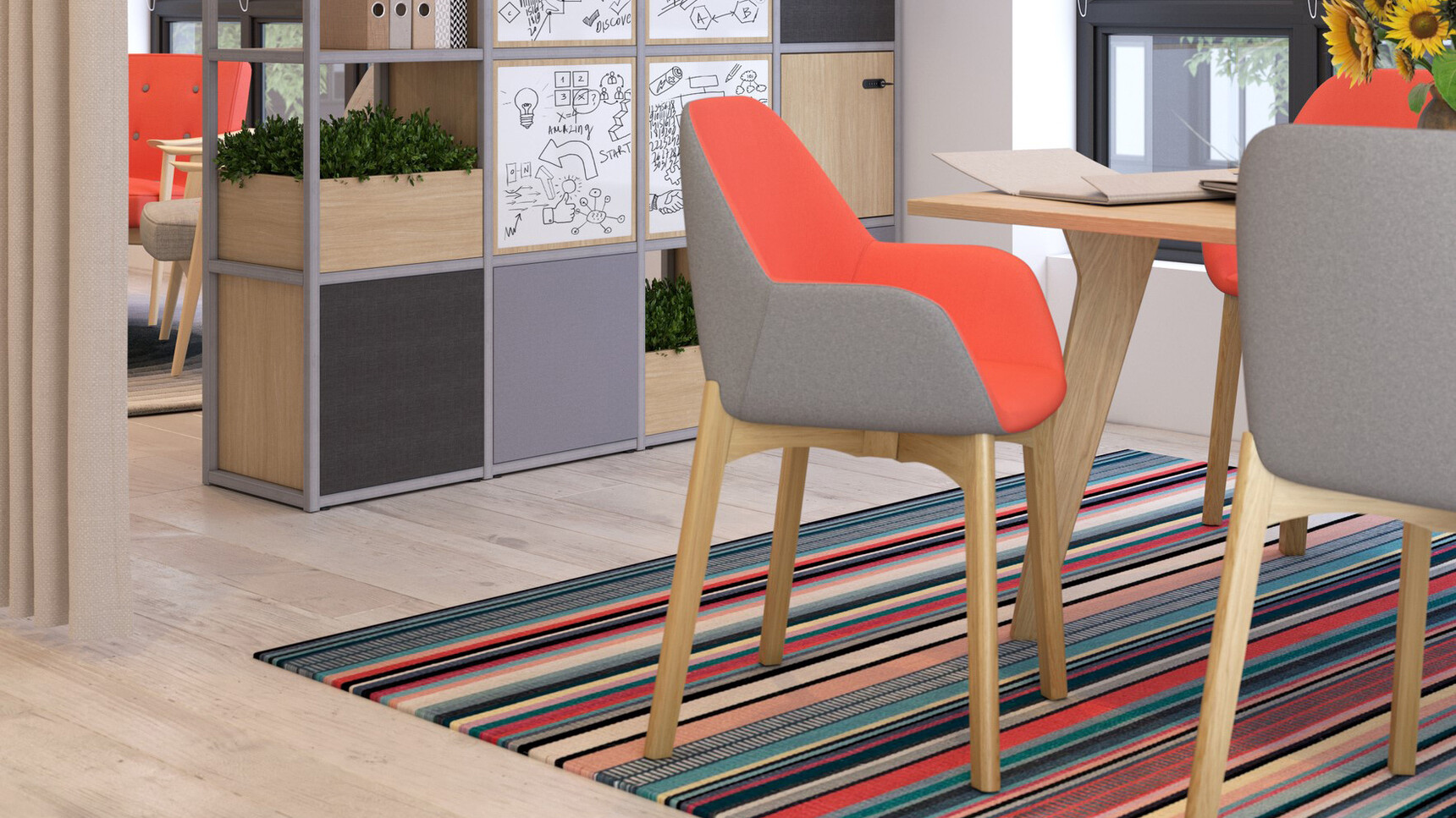 Elite Office Furniture Norden Meeting Chairs At Tables In Office Setting