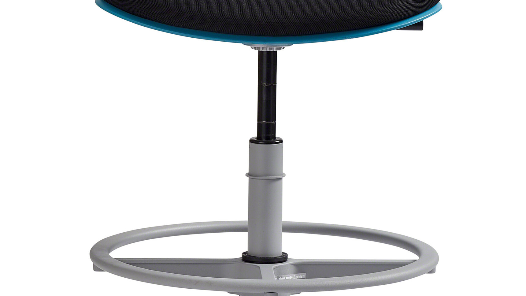 Steelcase Node 5 Star Base Draughtsman Stool Showing Grey Footstall Detail Image
