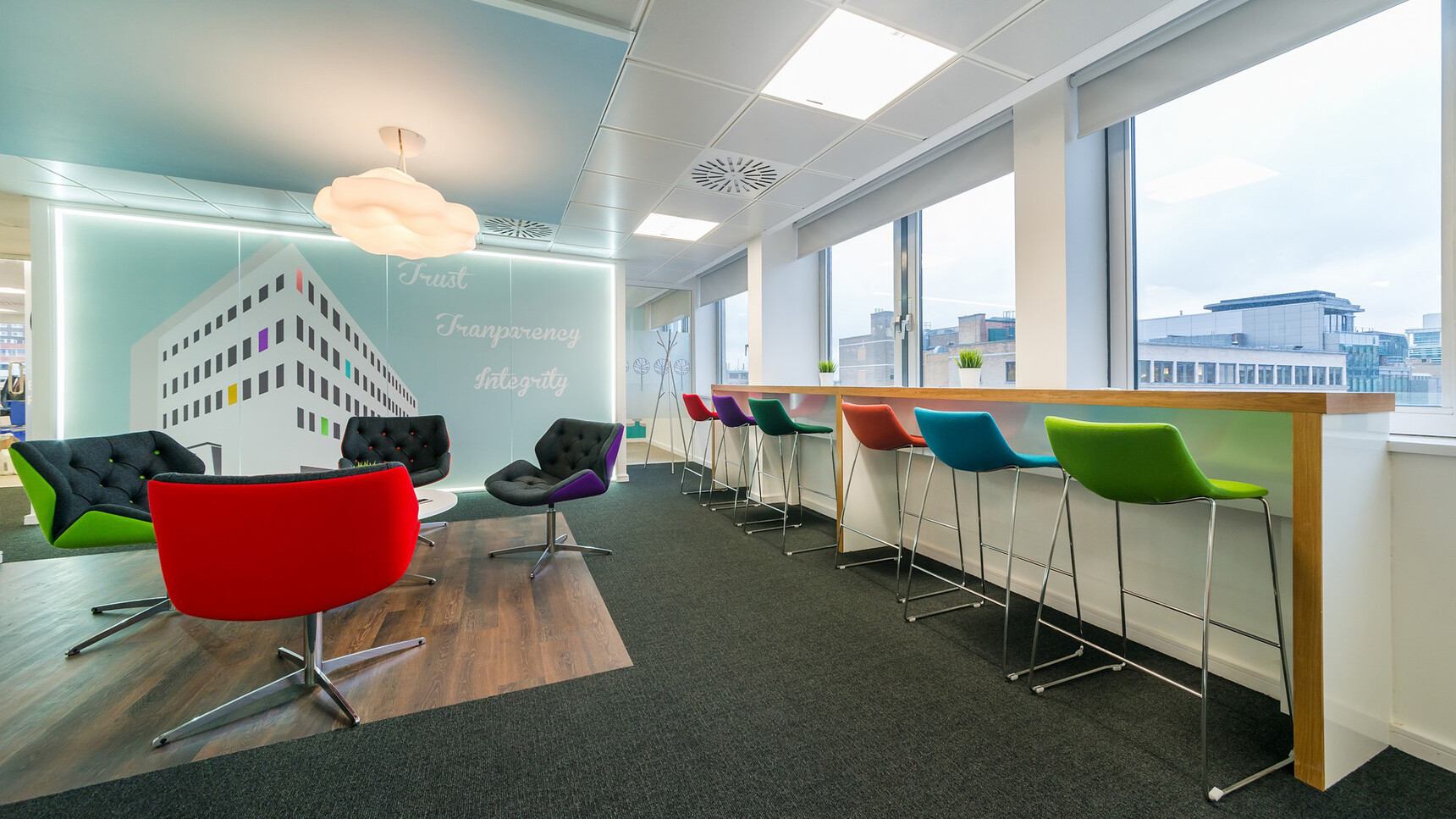 Elite Office Furniture Escape Stools With Sled Bases In Office Setting