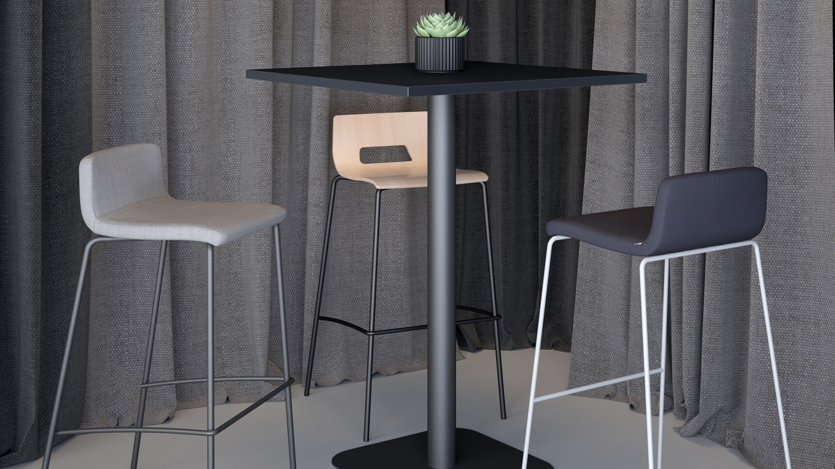 Elite Office Furniture Multiply Stools With Four Leg Base And Sled Base Family Image