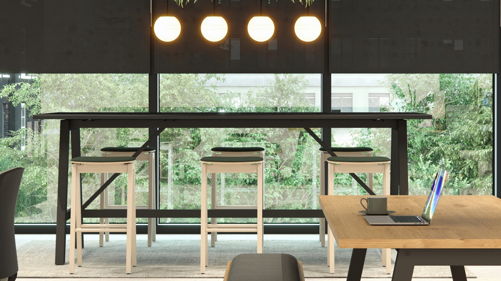 Elite Office Furniture Ritz Upholstered Bar Stools At Alto Table Family Image