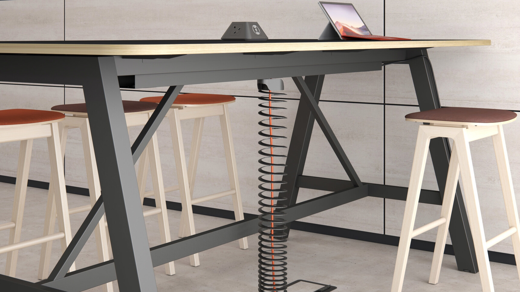 Elite Office Furniture Ritz Upholstered Bar Stools At Alto Table Detail Image