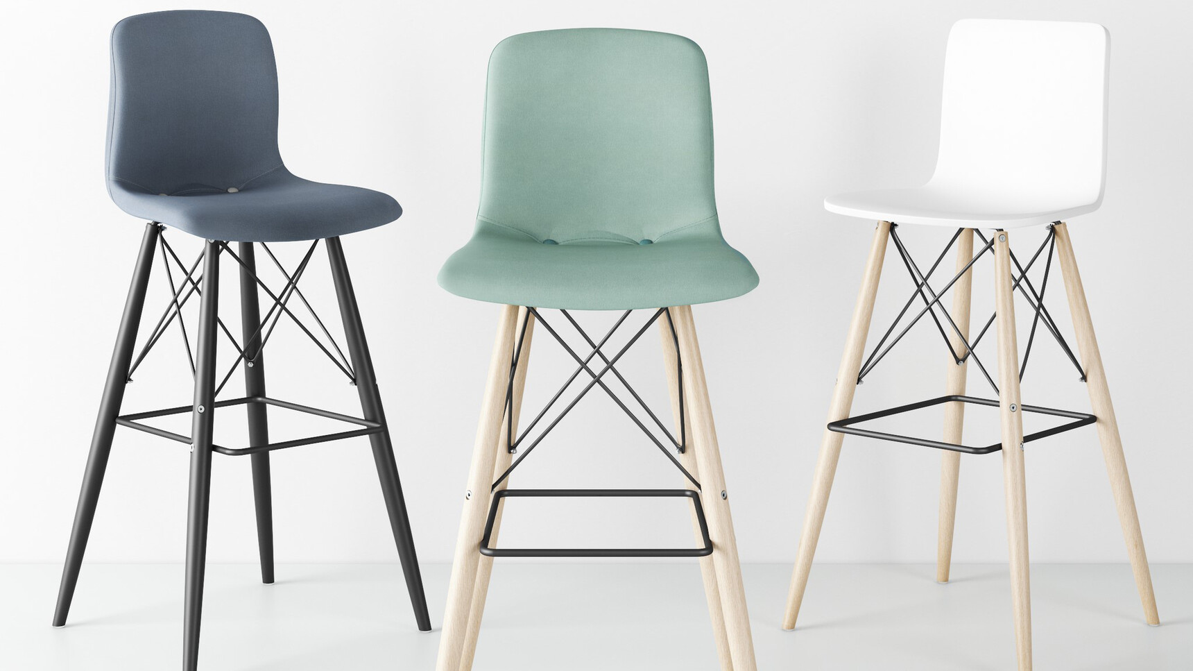 Elite Office Furniture Bob Stool Plastic Upholstered Seat Family Image