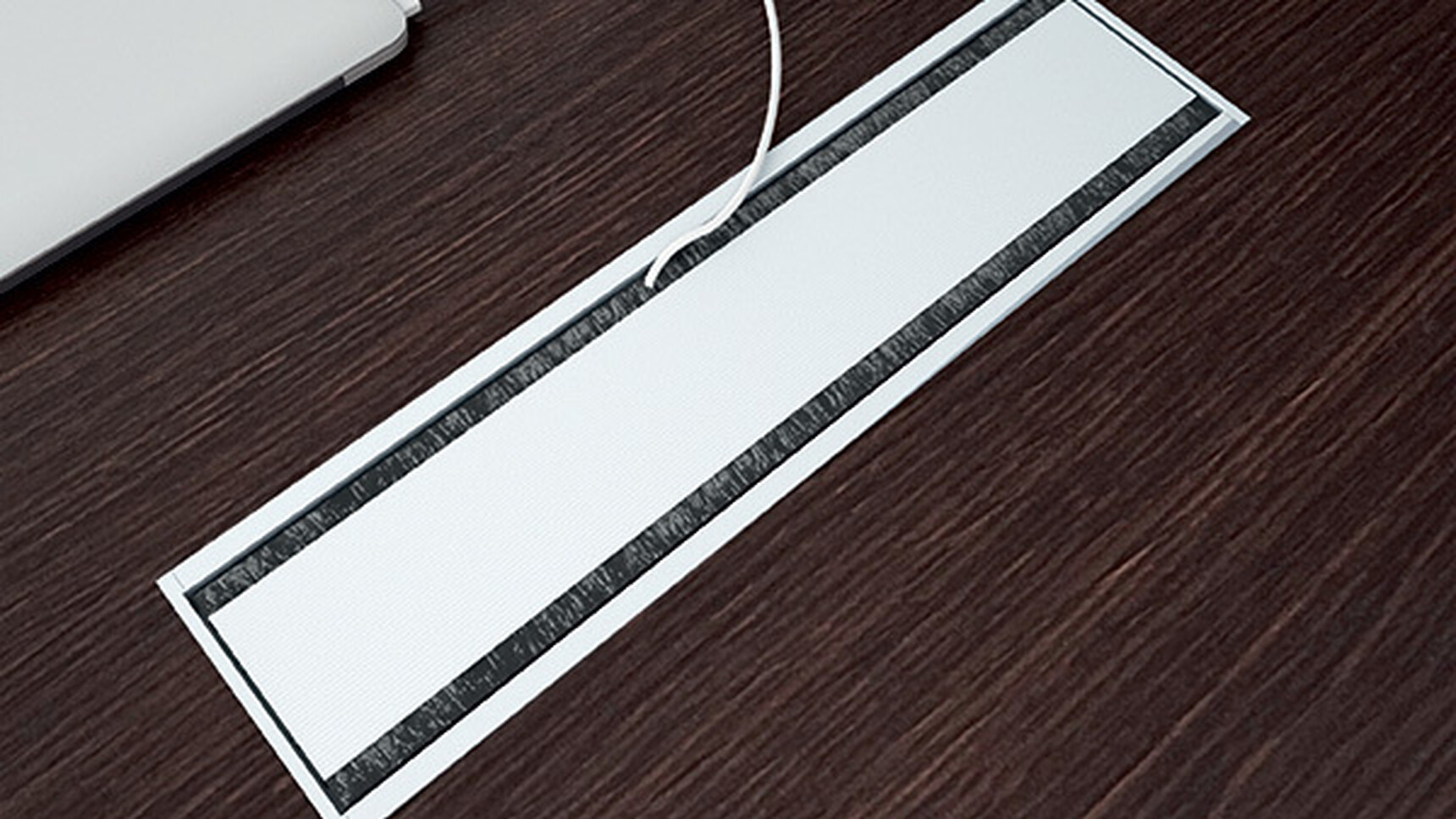 T45 Four Section Loop Leg Boardroom Table Showing Cable Management On The Top Of The Table Detail Image