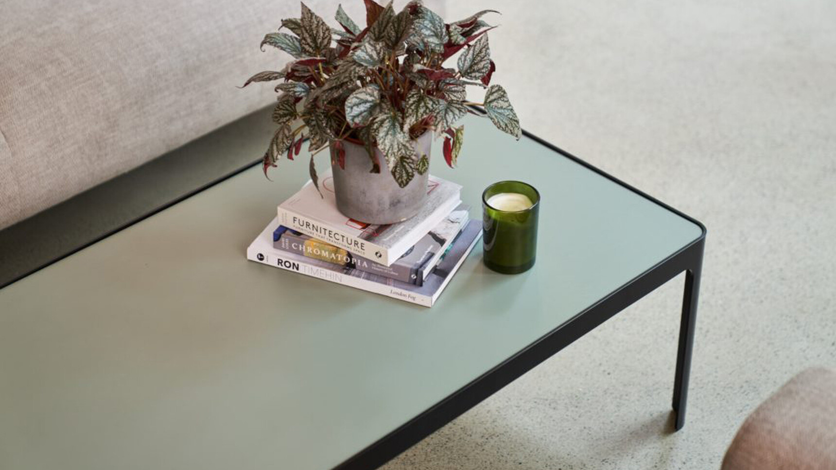 Workstories Profile Coffee Table 1200mm 600mm Black Legs Detail Image