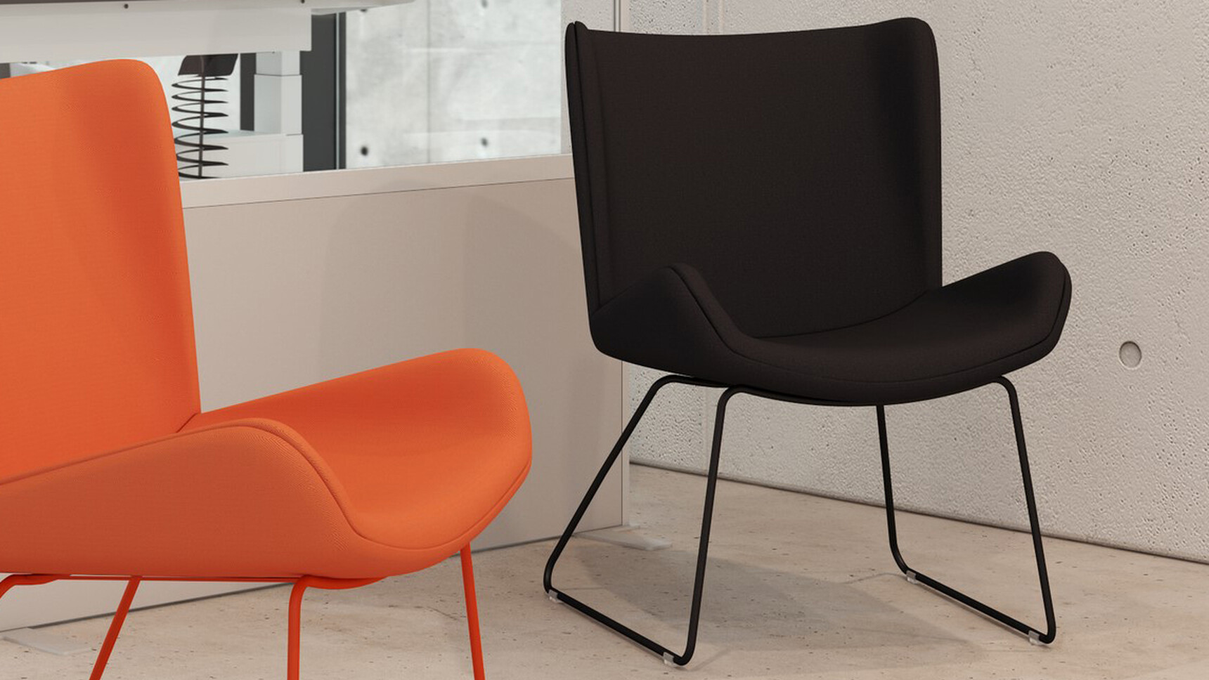 Elite Office Furniture Myla Medium Back Lounge Chairs With Sled Base Family Image