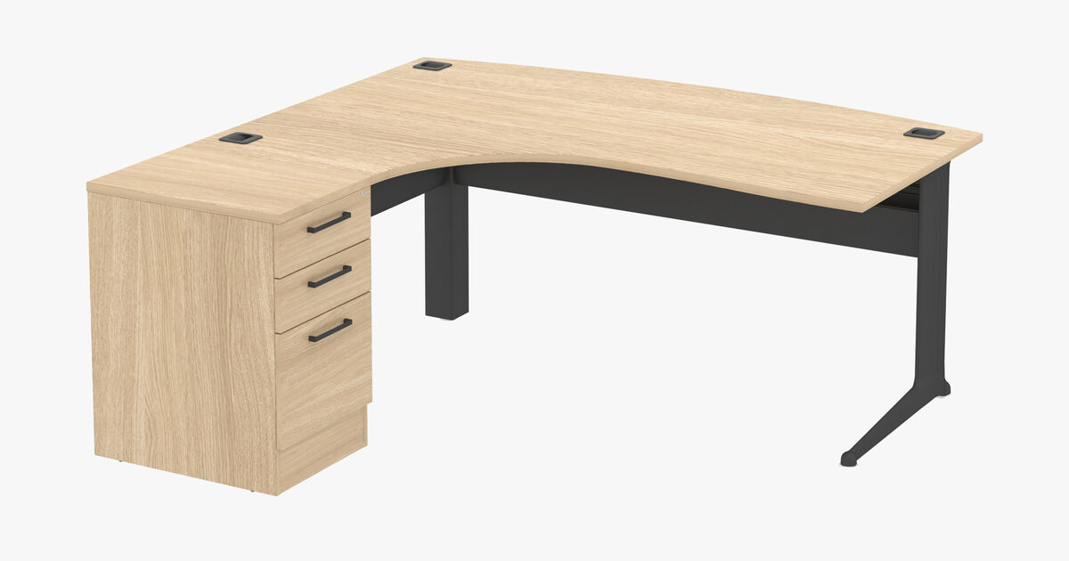 Bow front l shaped office desk discount
