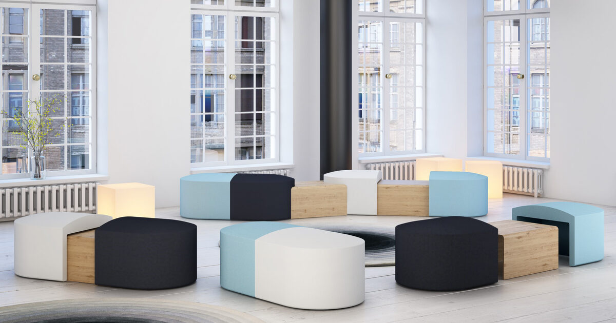 Elite Office Furniture Pill Modular Seating System With Table