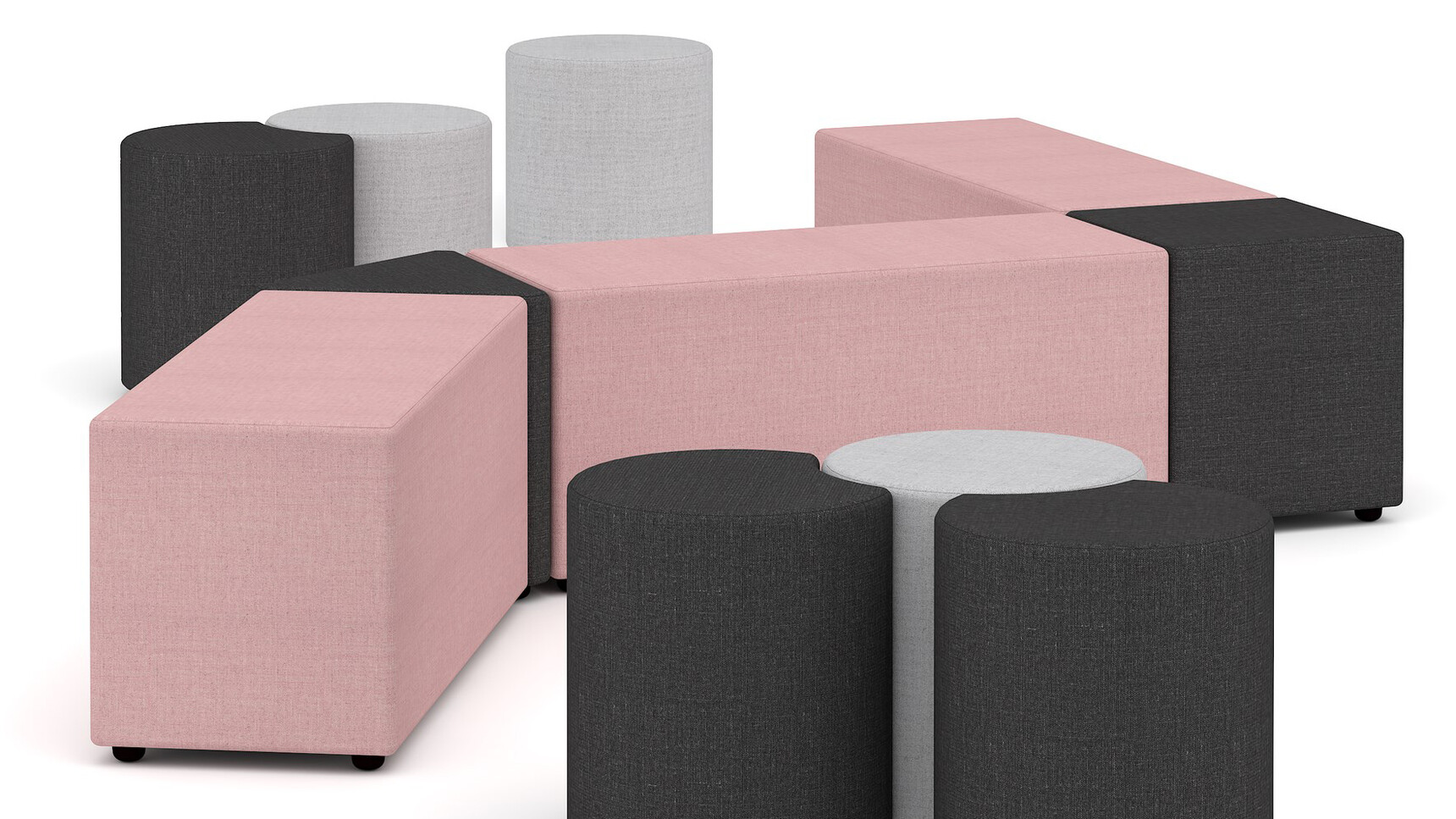 Elite Office Furniture Segment Modular Units On White Background