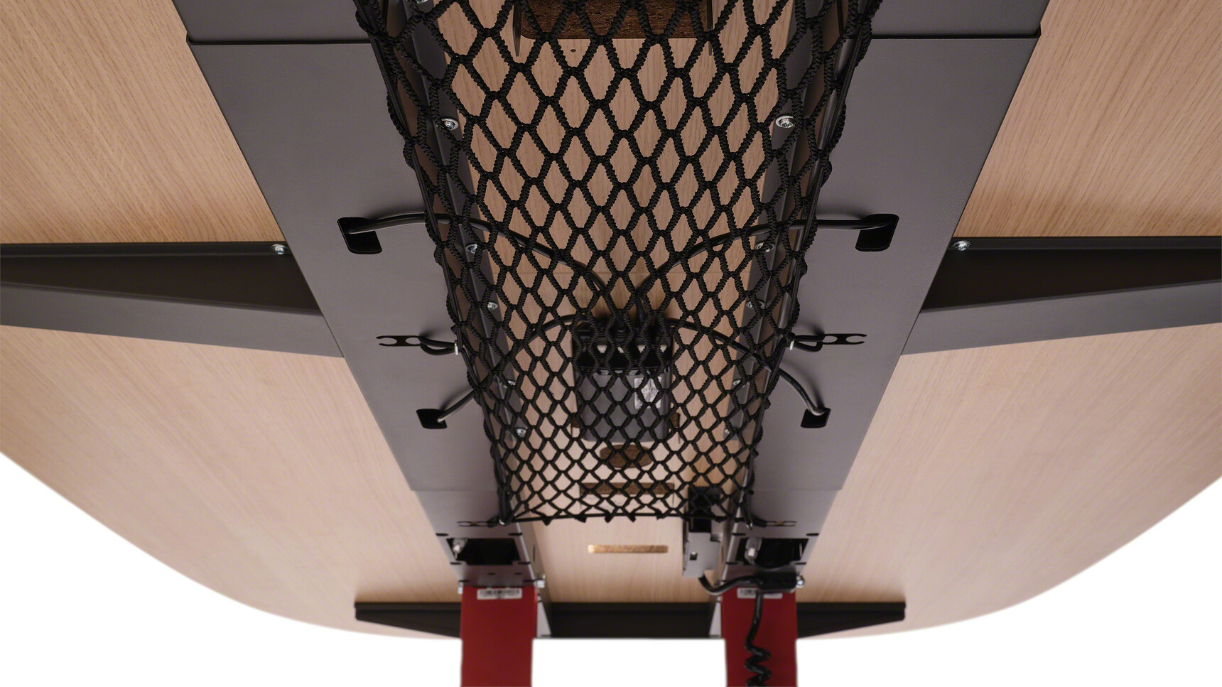 Steelcase Migration SE Height-Adjustable Meeting Table With 4-Leg Detail Image Of The Cable Net