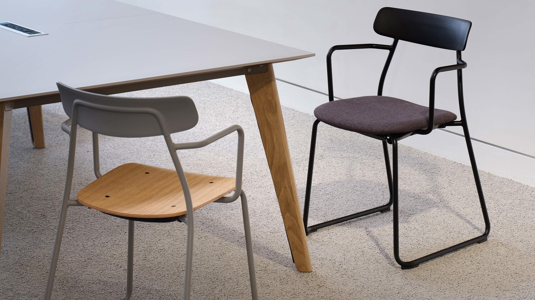 Orangebox Acorn Static Armchair Café Chair With Upholstered Armchair Detail Image