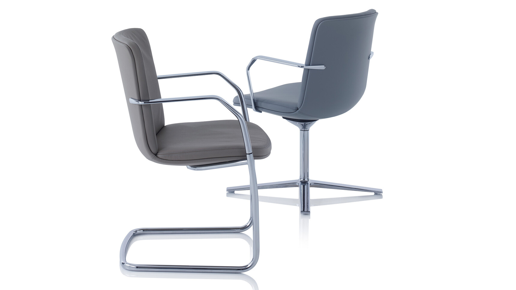 Orangebox Calder Midback Cantilever Chair With Midback Swivel Chair with Tilt Mechanism on 4 Star Base On White Background