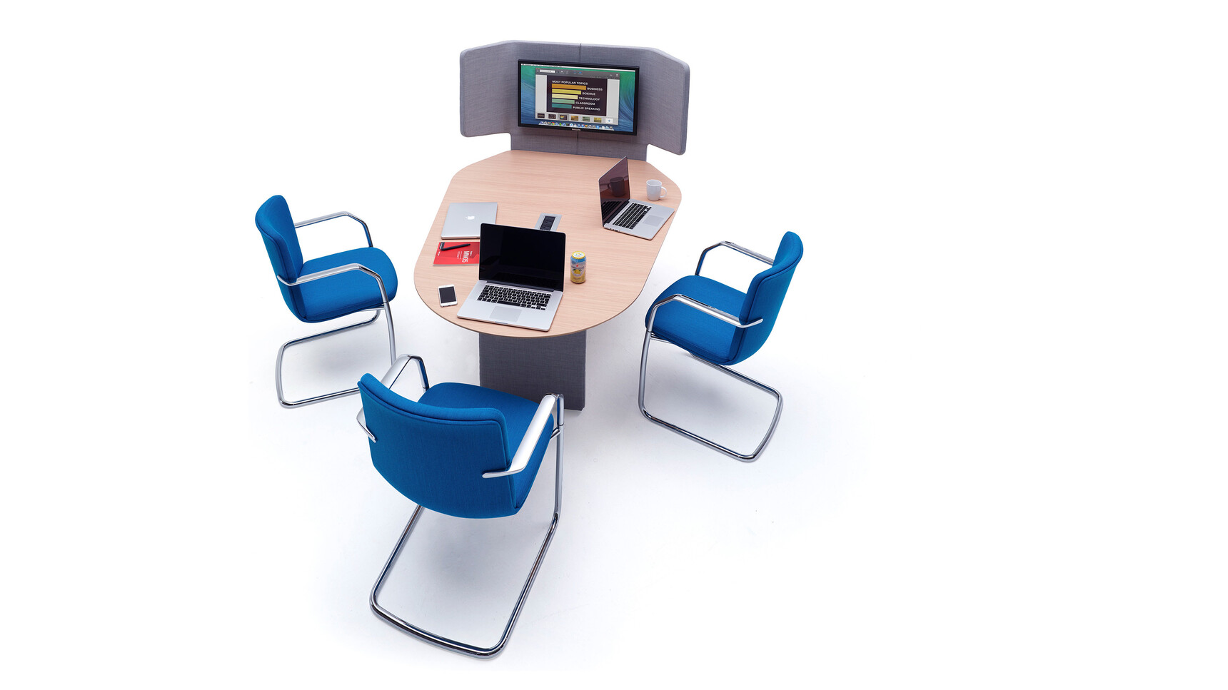 Orangebox Three Calder Midback Cantilever Chairs At Media Unit
