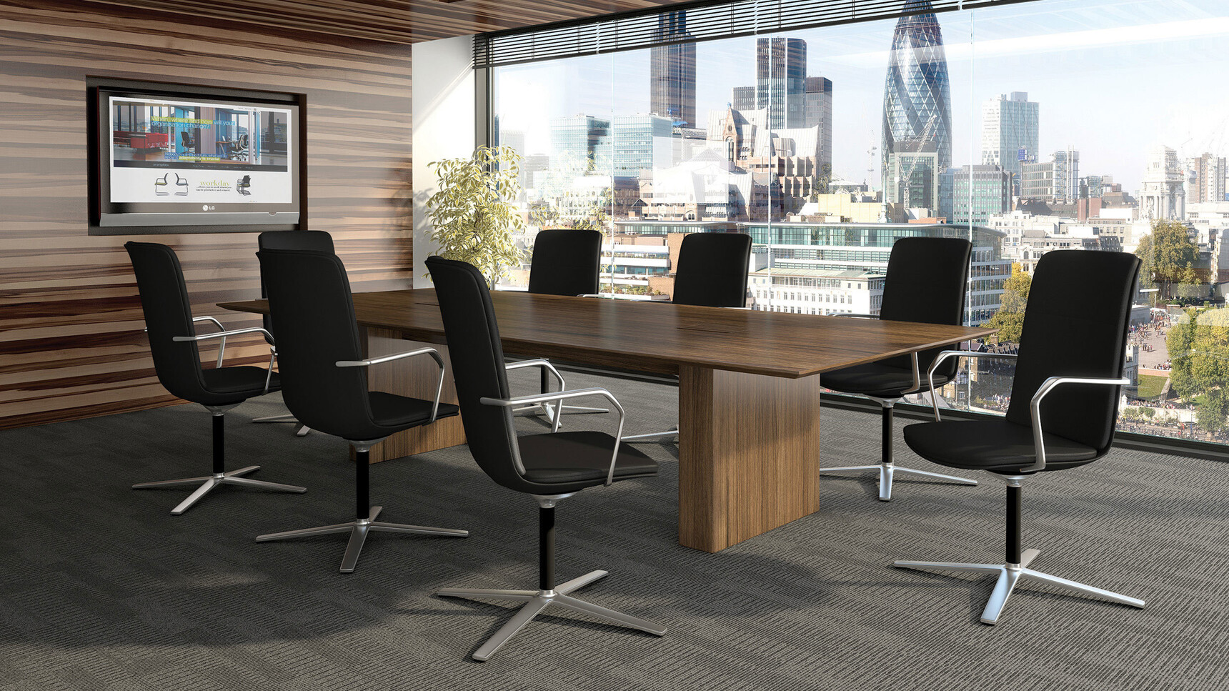 Orangebox Calder Highback Swivel Meeting Chairs In Conference Room