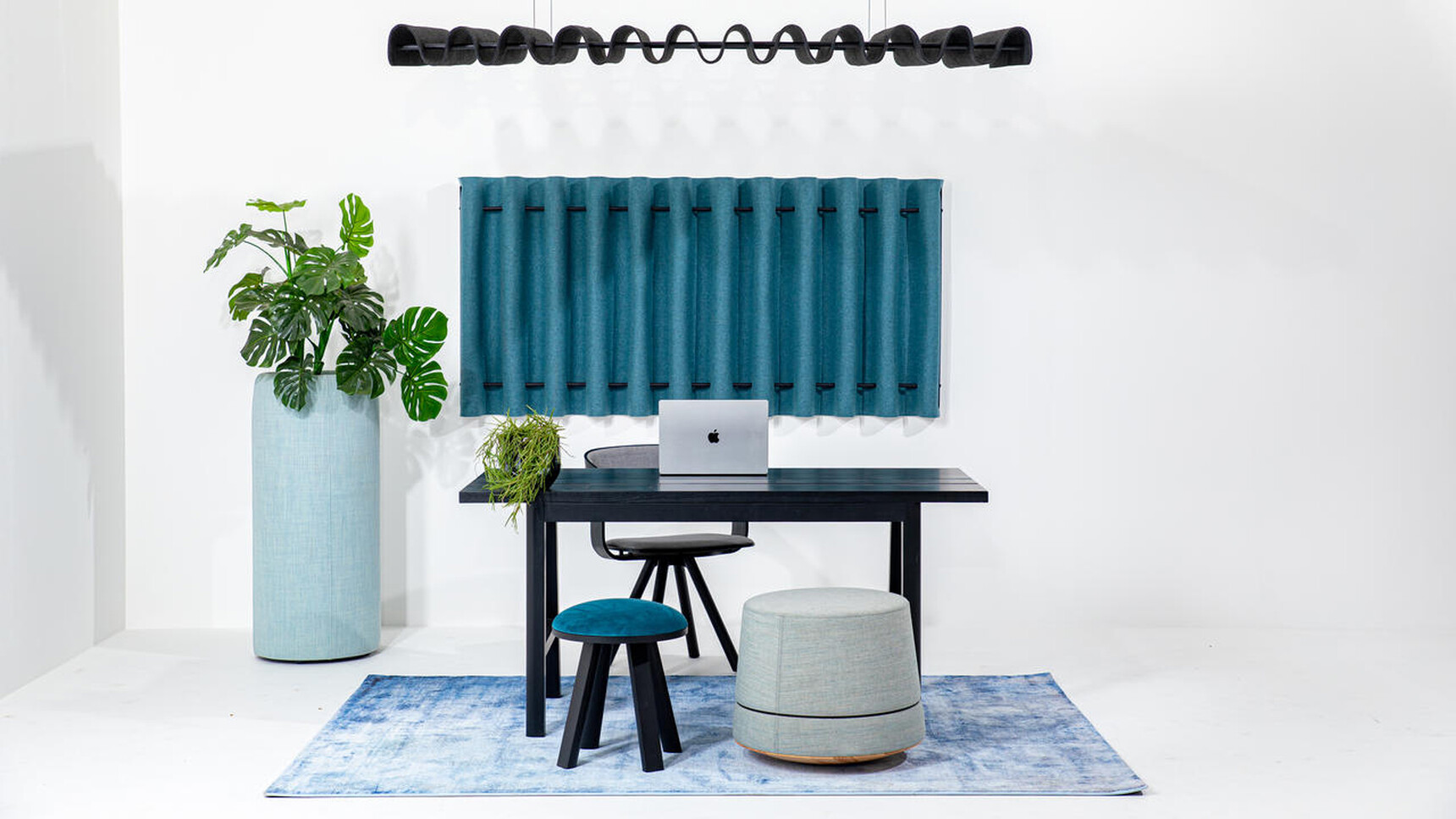 Buzzi Space BuzziFold Acoustic Element Wall Mounted And Ceiling Mounted In Office Environment