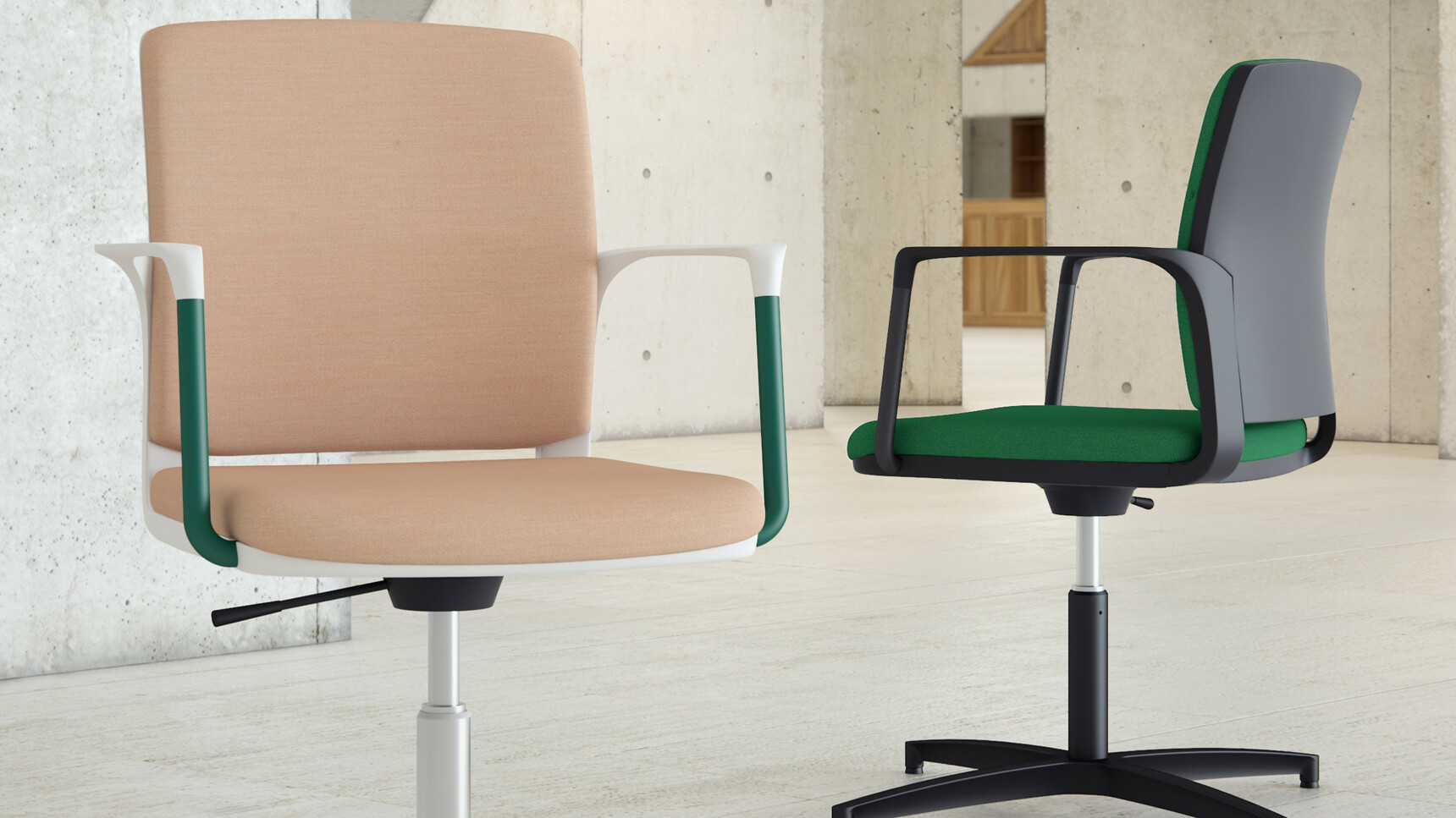 Elite Office Furnished Infinity Meeting Chair With Four Star Base Upholstered White Black Frame Family Image