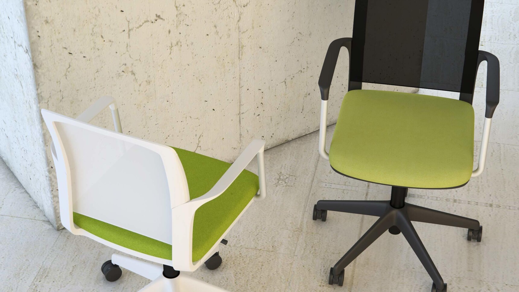 Elite Office Furniture Infinity Meeting Chair With Four Star Pyramidal Base Mesh Back Green Upholstery Family Image