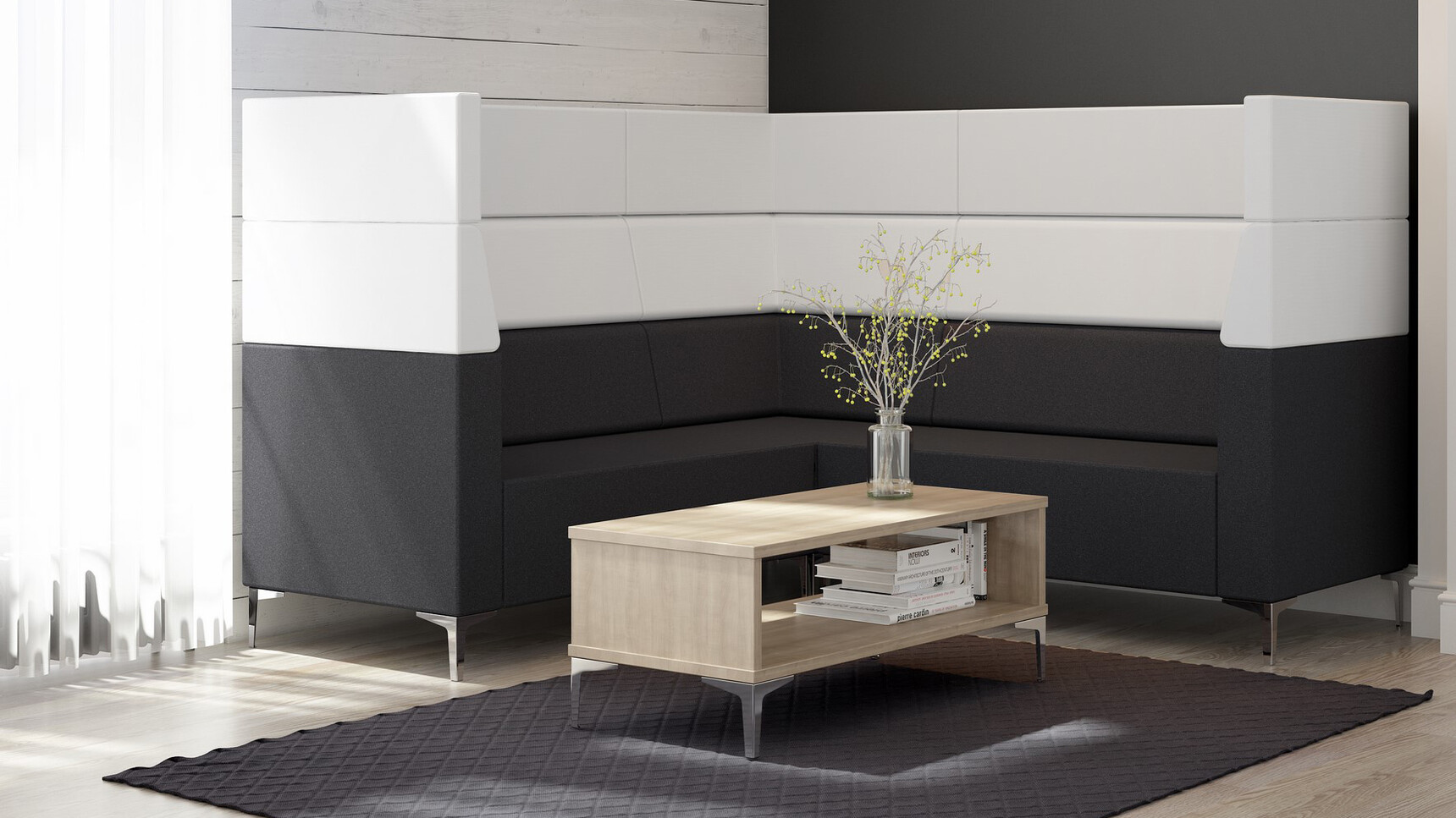 Evo Plus High Back Modular Sofa In Office Setting