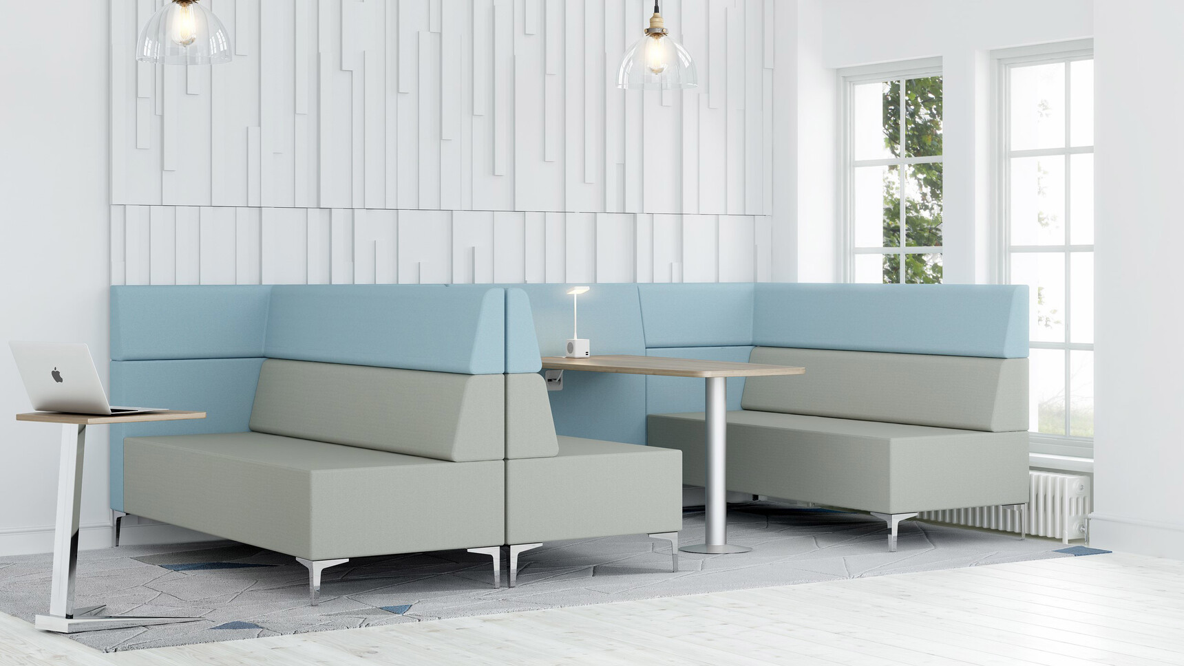 Elite Office Furniture Evo Plus Medium Back Modular Sofa In Office Setting