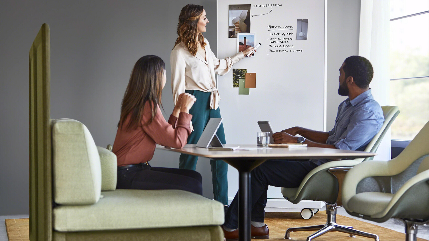 Coalesse Lagunitas Lounge Seating Green Upholstery Family Image