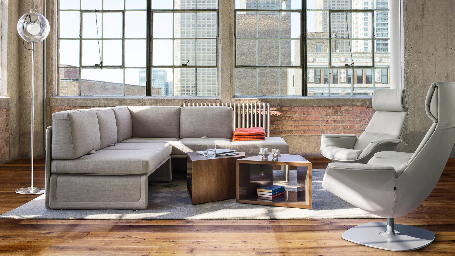 Steelcase Lagunitas Lounge Seating Grey Upholstery In Office Setting