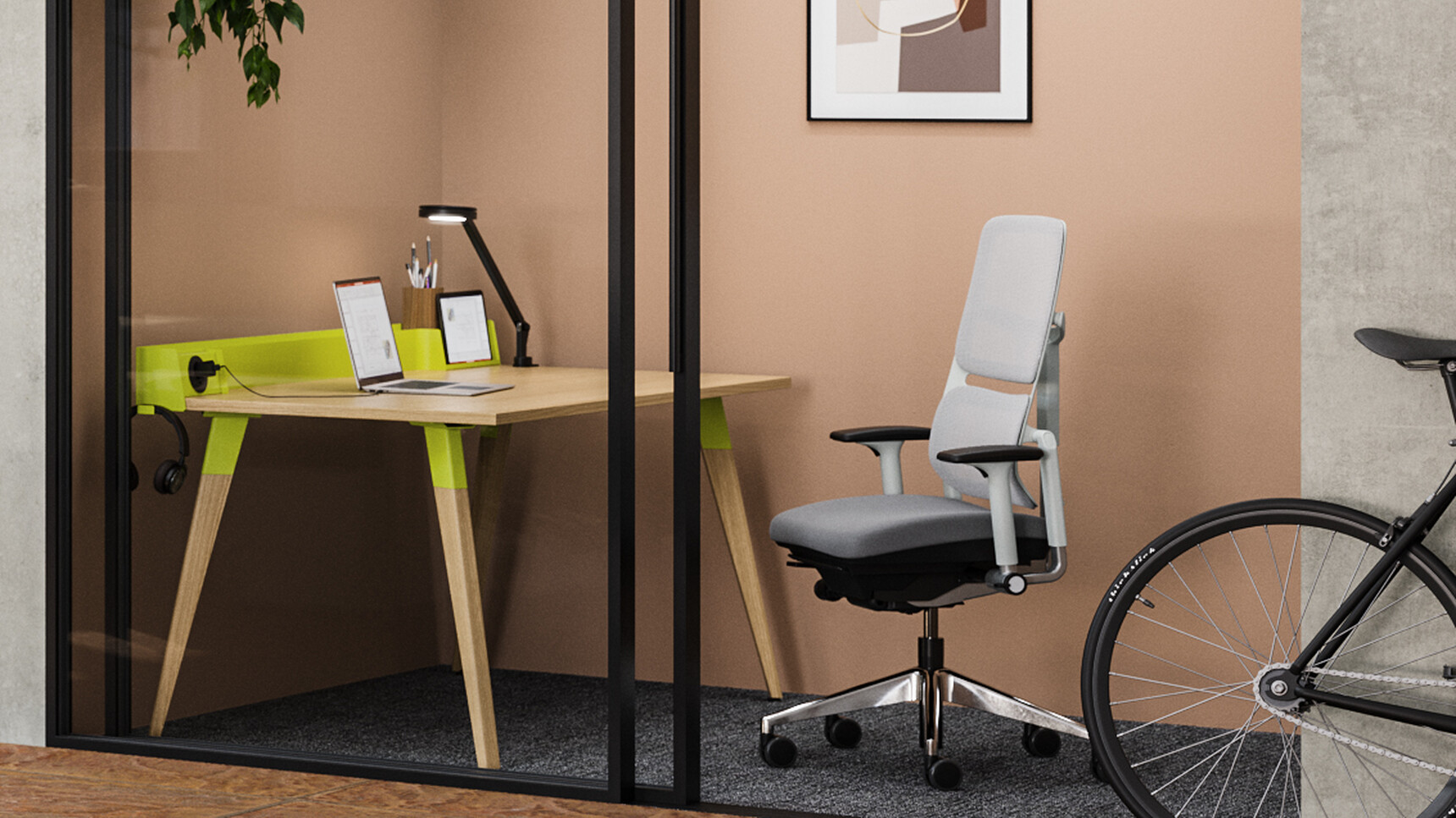 Steelcase Lares SE Rectangular Desk With Please Family Image