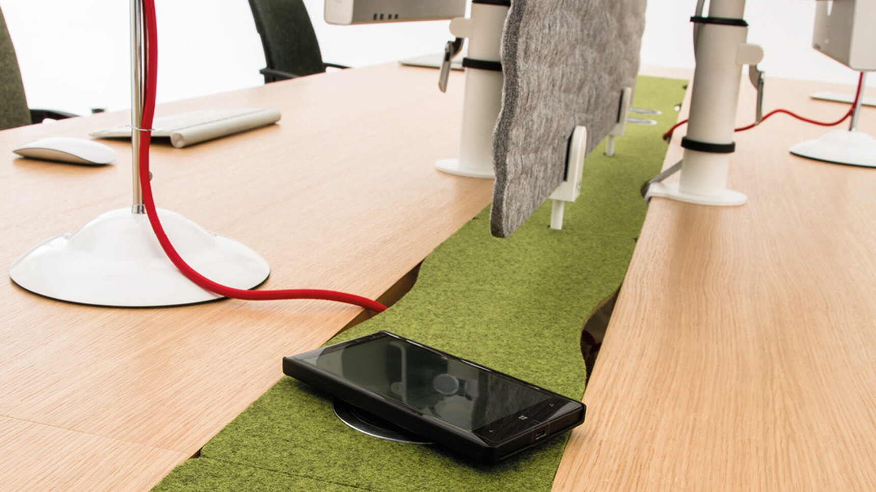 Verco Martin Bench Desk Detail Image Of Central Cable Access