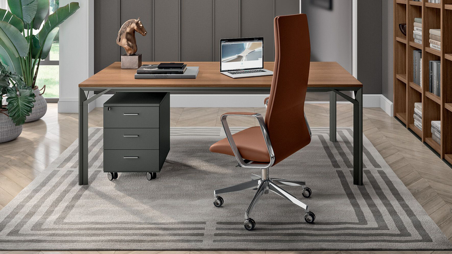 Quadrifoglio X8 Melamine Desk In Office Setting